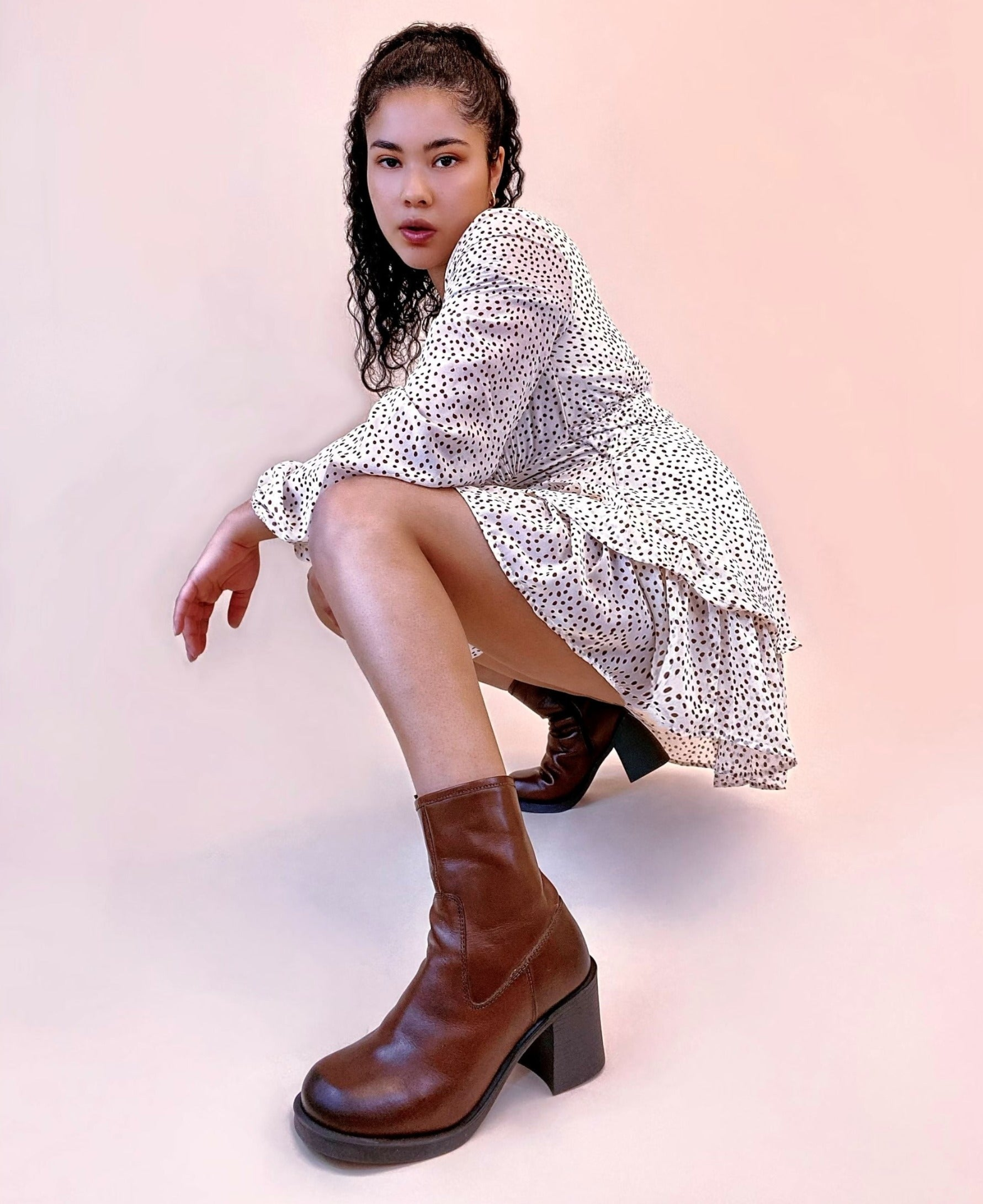 Lyla Cognac Square Block Heel Boots – Women’s Stylish Comfort.