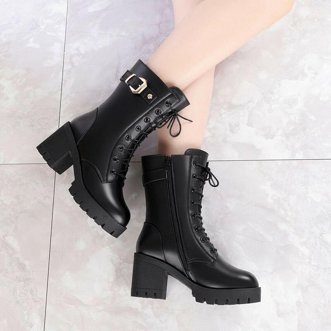Elegant Velvet Martin Boots for Women.