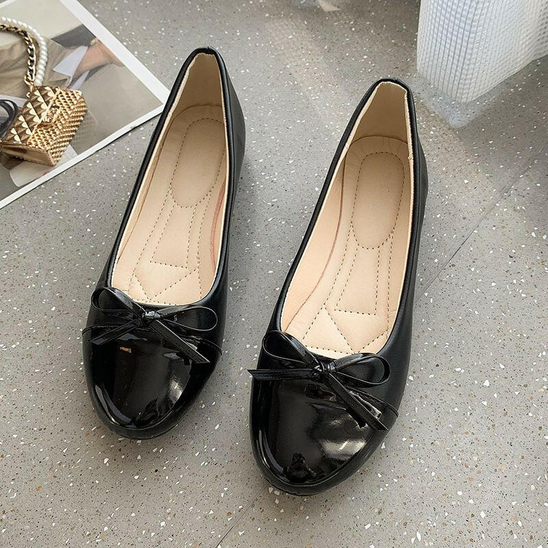 Stylish Korean Flat Bow Shoes for Comfort.