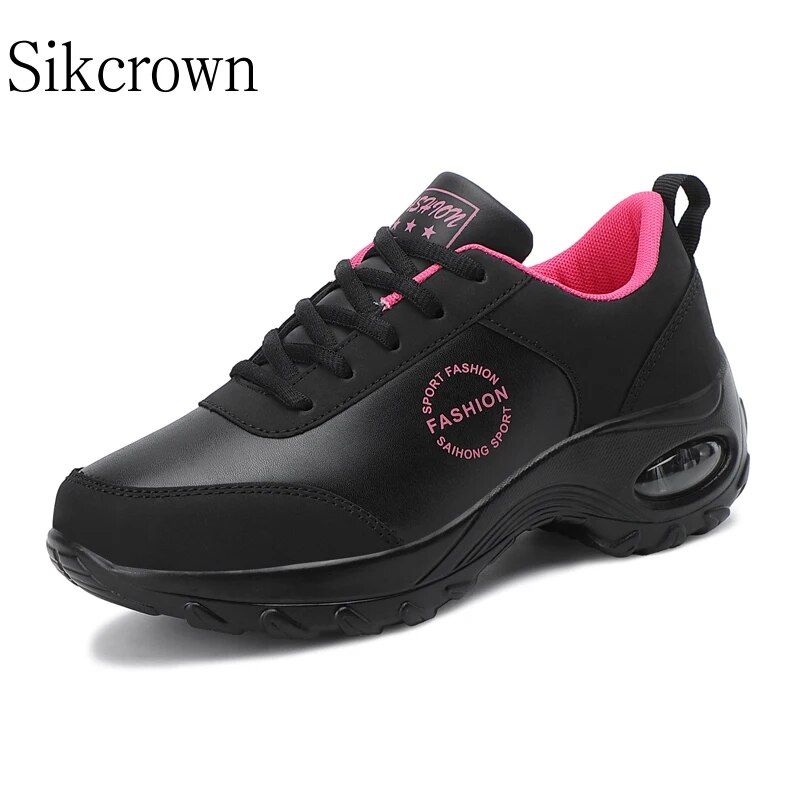 Stylish Black High Platform Sneakers for Women.