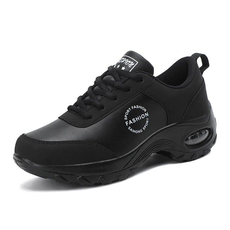 Stylish Black High Platform Sneakers for Women.