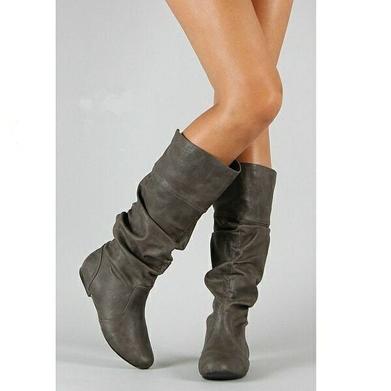 White Punk Knee High Leather Boots.