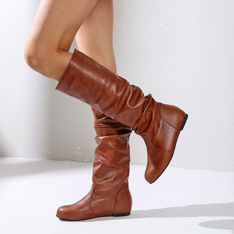 White Punk Knee High Leather Boots.