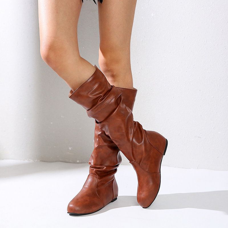 White Punk Knee High Leather Boots.