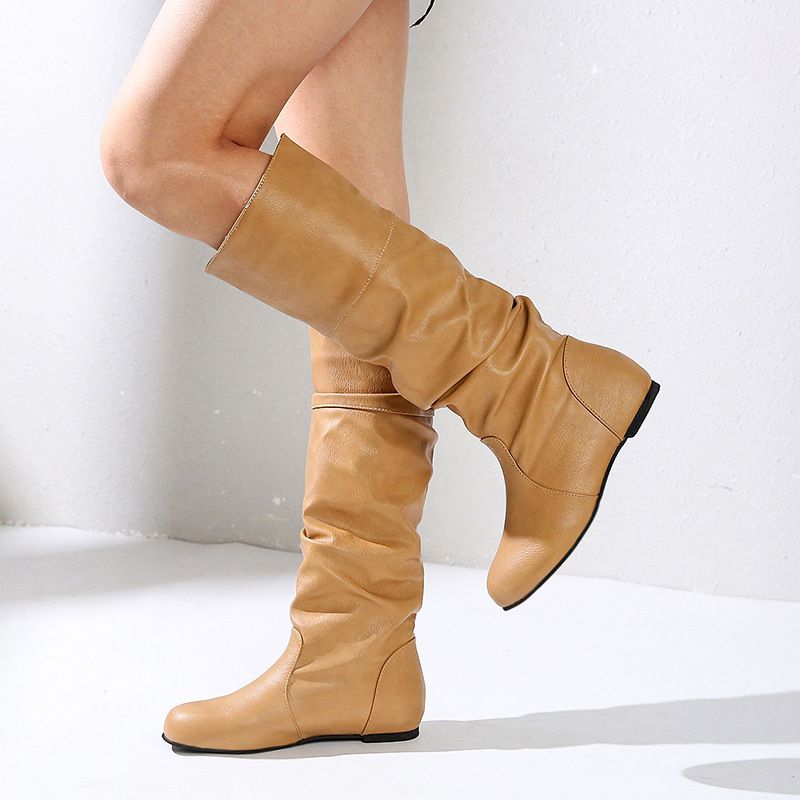 White Punk Knee High Leather Boots.