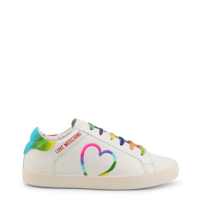 Rainbow Heart Sneakers by Love Moschino.