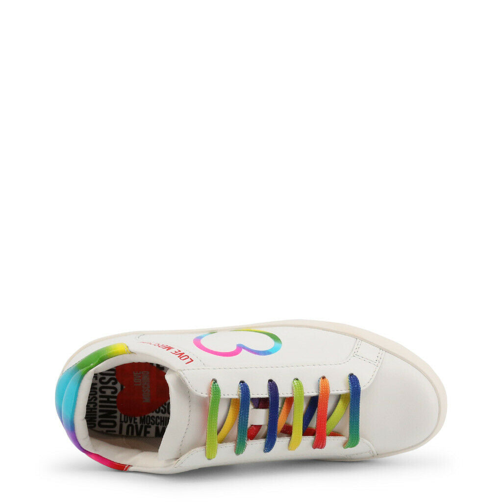 Rainbow Heart Sneakers by Love Moschino.