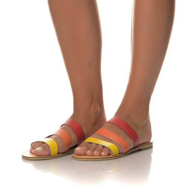 Ancientoo Slides Harmonia – Elegant Leather Sandals for Women.