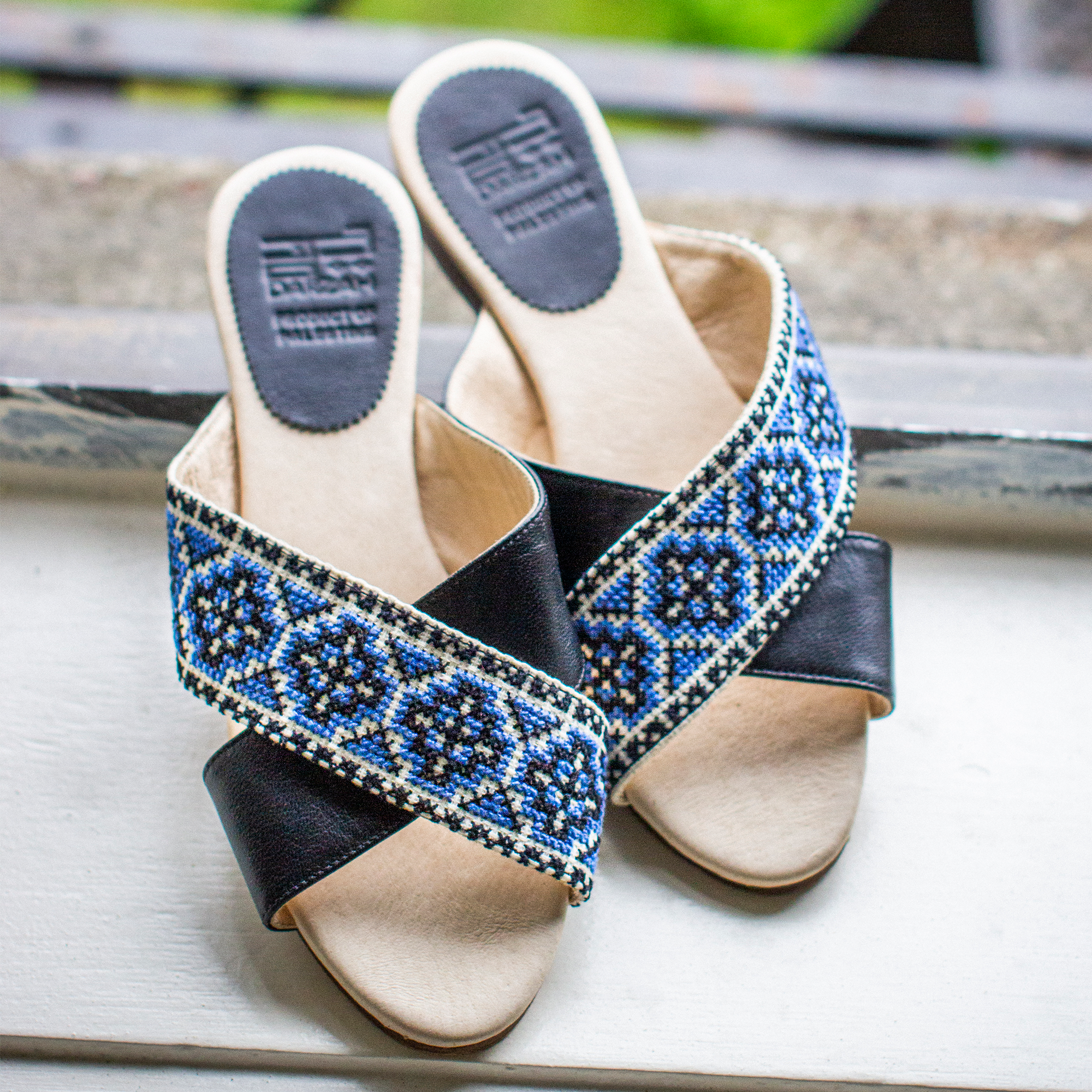 Mona Cross Strap Sandal | Handmade Palestinian Embroidered Summer Sandals.