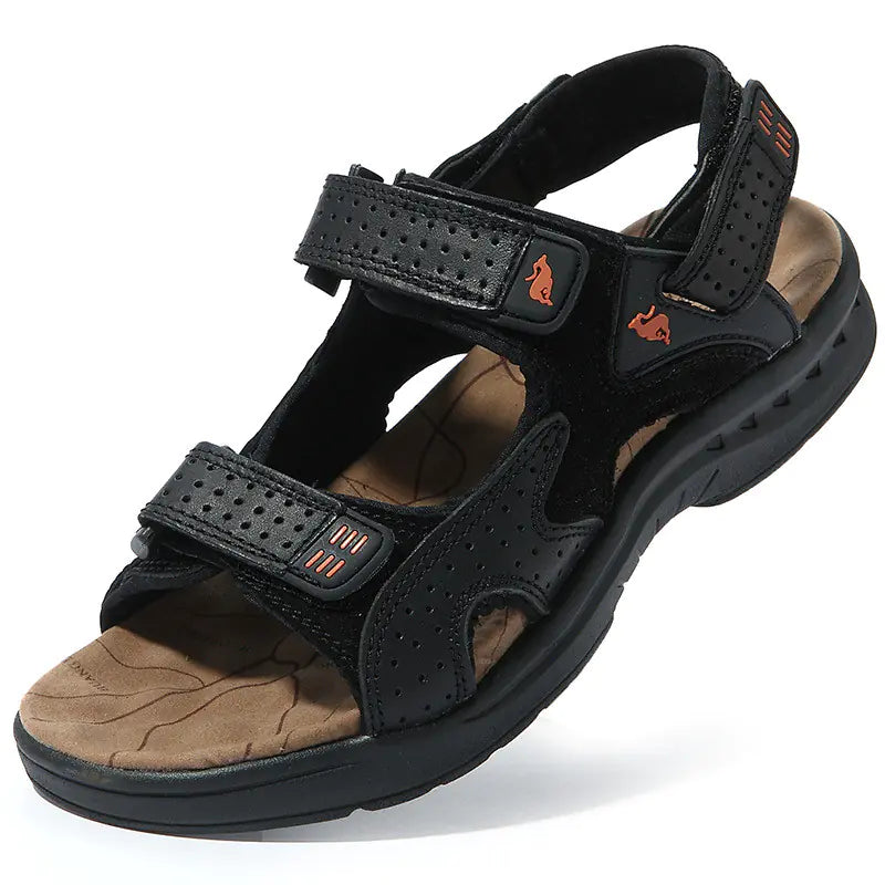 High Quality Men's Leather Sandals for Outdoor Leisure