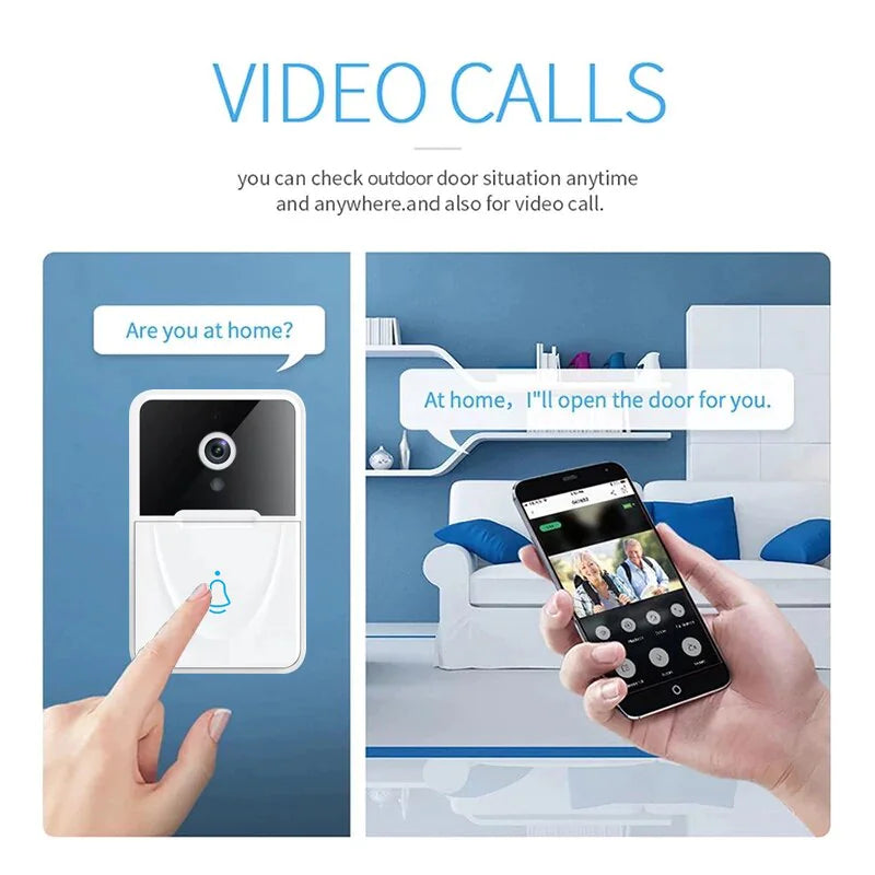 Smart WiFi Video Doorbell 1080P HD Camera - Night Vision Intercom Security System with 166° Wide Angle