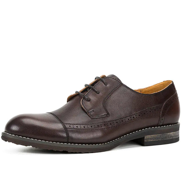 British Casual Leather Shoes for Men – Cowhide Round Toe Footwear.