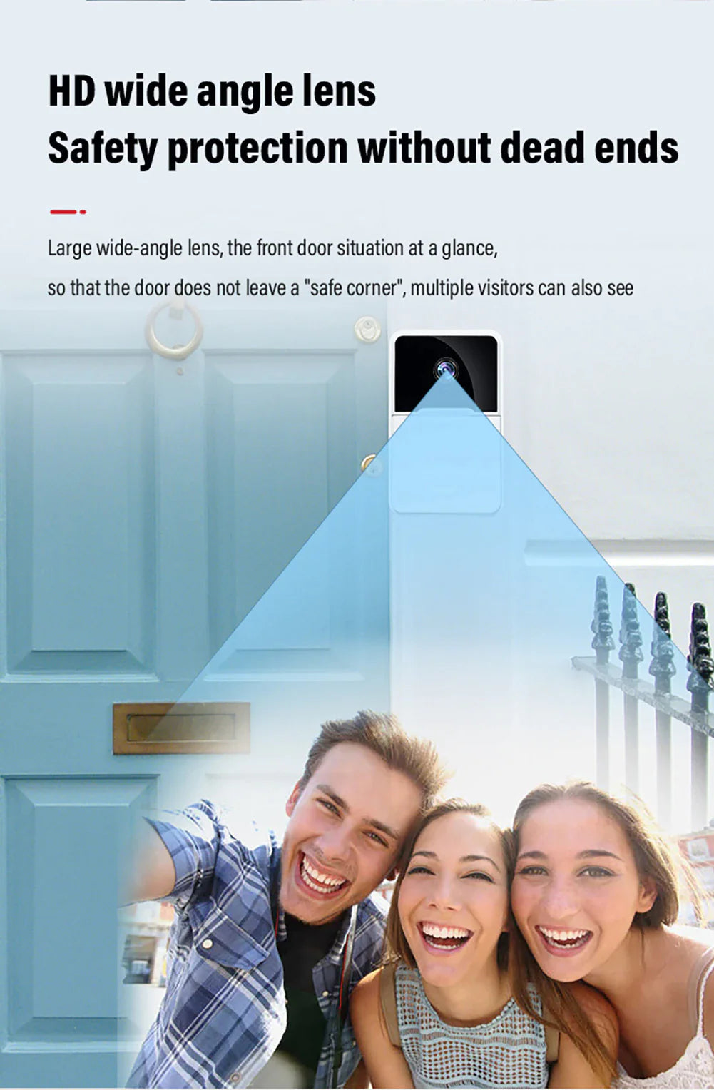 Smart WiFi Video Doorbell 1080P HD Camera - Night Vision Intercom Security System with 166° Wide Angle