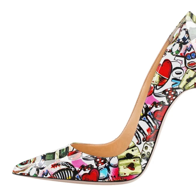 Women's Stiletto Pumps – Pointed Toe Patent Leather High Heels  7 Colors.