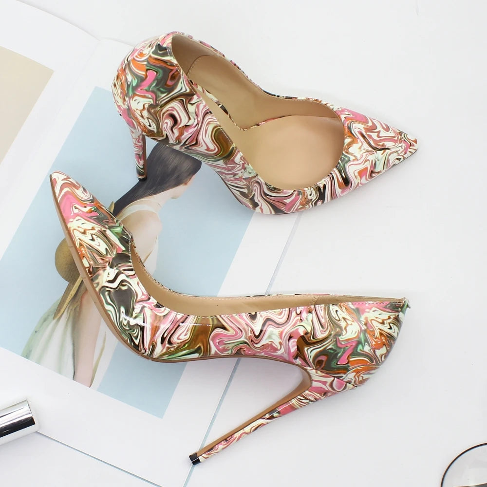 Women's Stiletto Pumps – Pointed Toe Patent Leather High Heels  7 Colors.
