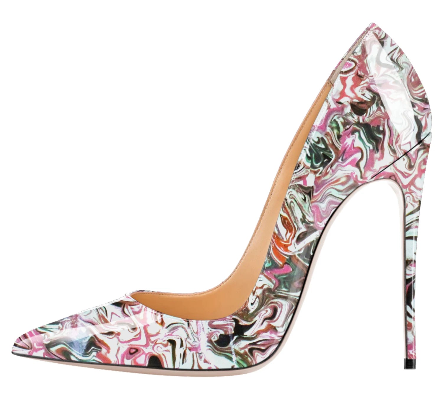 Women's Stiletto Pumps – Pointed Toe Patent Leather High Heels  7 Colors.