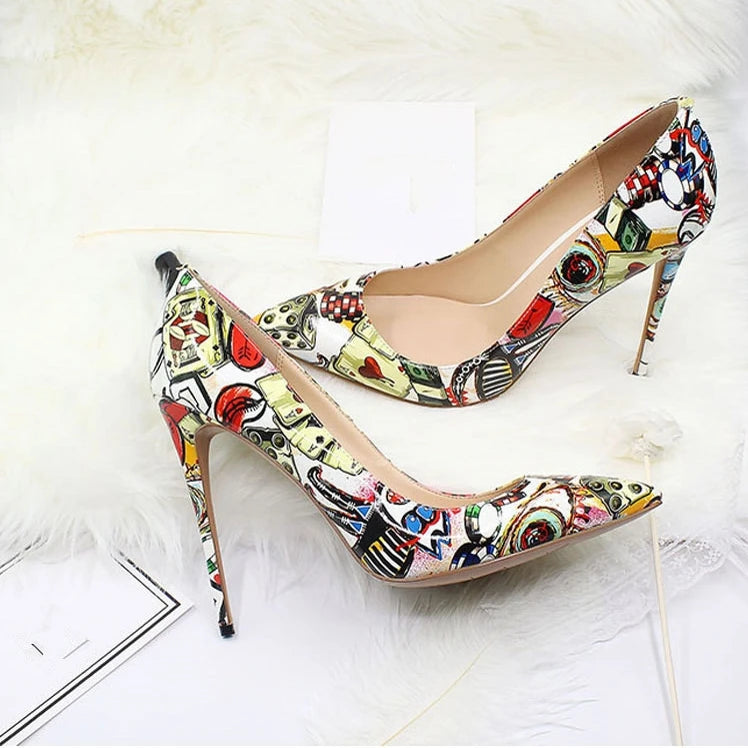 Women's Stiletto Pumps – Pointed Toe Patent Leather High Heels  7 Colors.