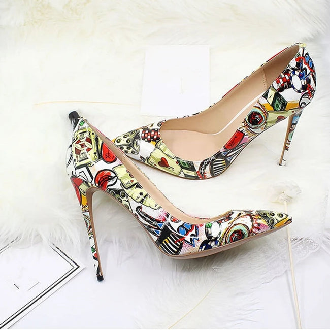Women's Stiletto Pumps – Pointed Toe Patent Leather High Heels  7 Colors.