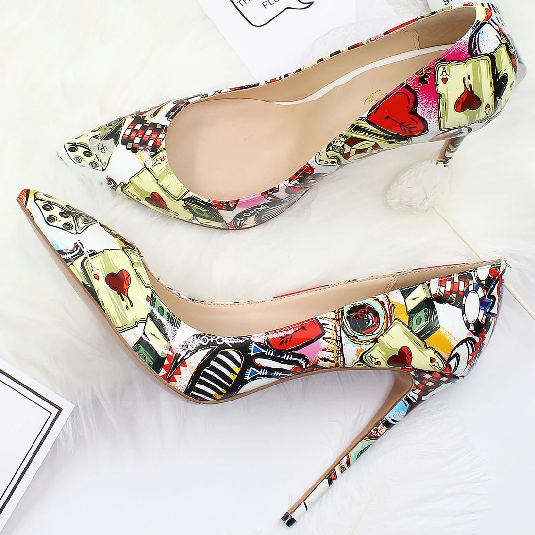 Women's Stiletto Pumps – Pointed Toe Patent Leather High Heels  7 Colors.