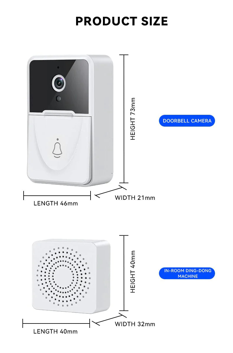 Smart WiFi Video Doorbell 1080P HD Camera - Night Vision Intercom Security System with 166° Wide Angle