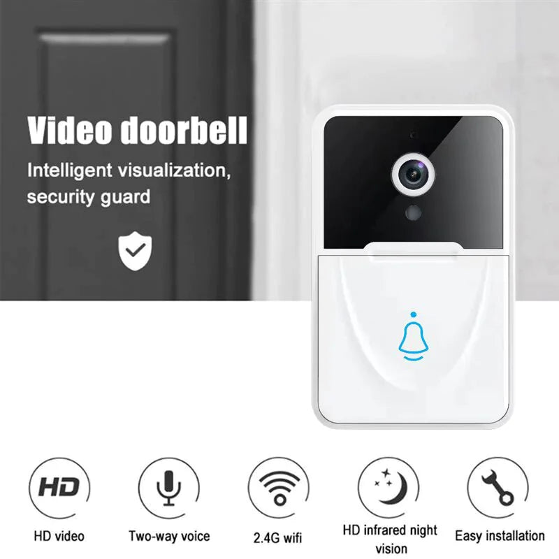 Smart WiFi Video Doorbell 1080P HD Camera - Night Vision Intercom Security System with 166° Wide Angle