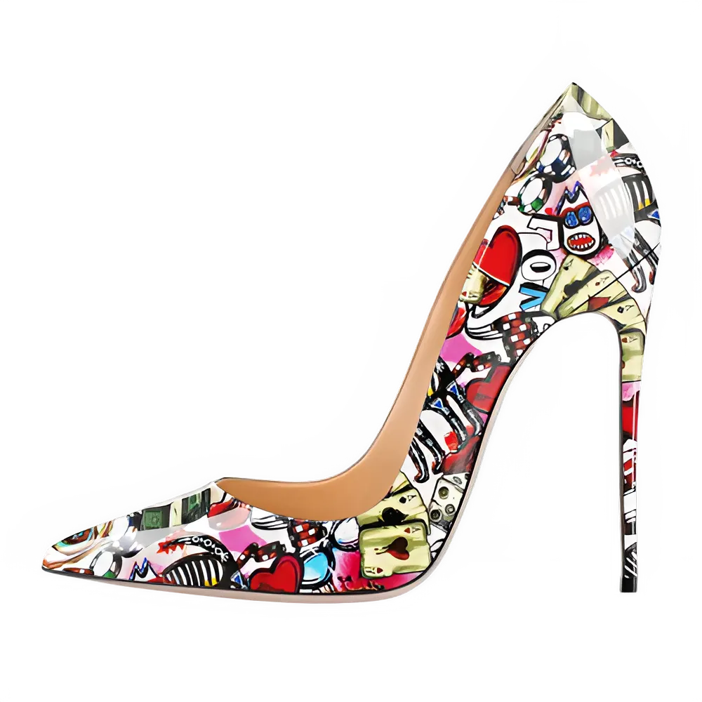 Women's Stiletto Pumps – Pointed Toe Patent Leather High Heels  7 Colors.