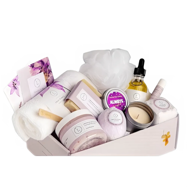 Bath Bomb and Shower Steamer Lizush All Natural Lavender Gift Box with - bath & body products.