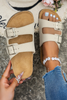 ✨ White Vintage Double Buckle Comfortable Sandals – Stylish Comfort All Day ✨.