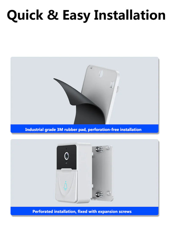 Smart WiFi Video Doorbell 1080P HD Camera - Night Vision Intercom Security System with 166° Wide Angle