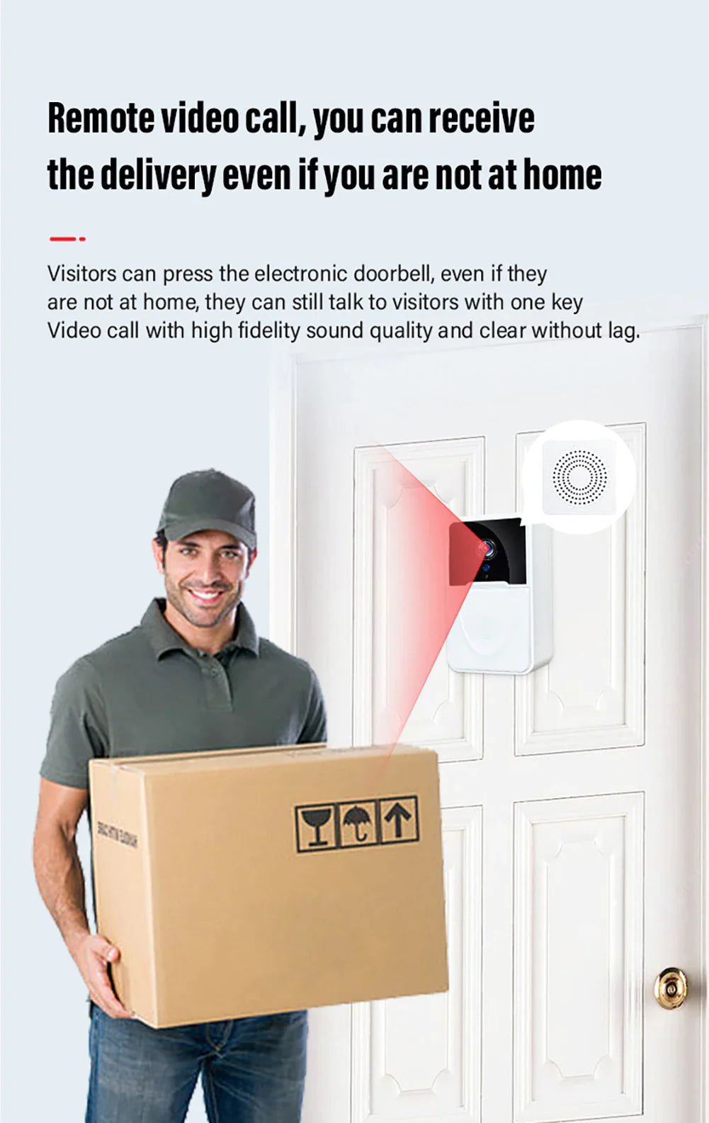 Smart WiFi Video Doorbell 1080P HD Camera - Night Vision Intercom Security System with 166° Wide Angle