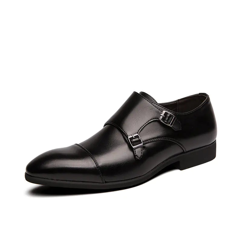 Brown Brogue Leather Dress Shoes for Business Wear