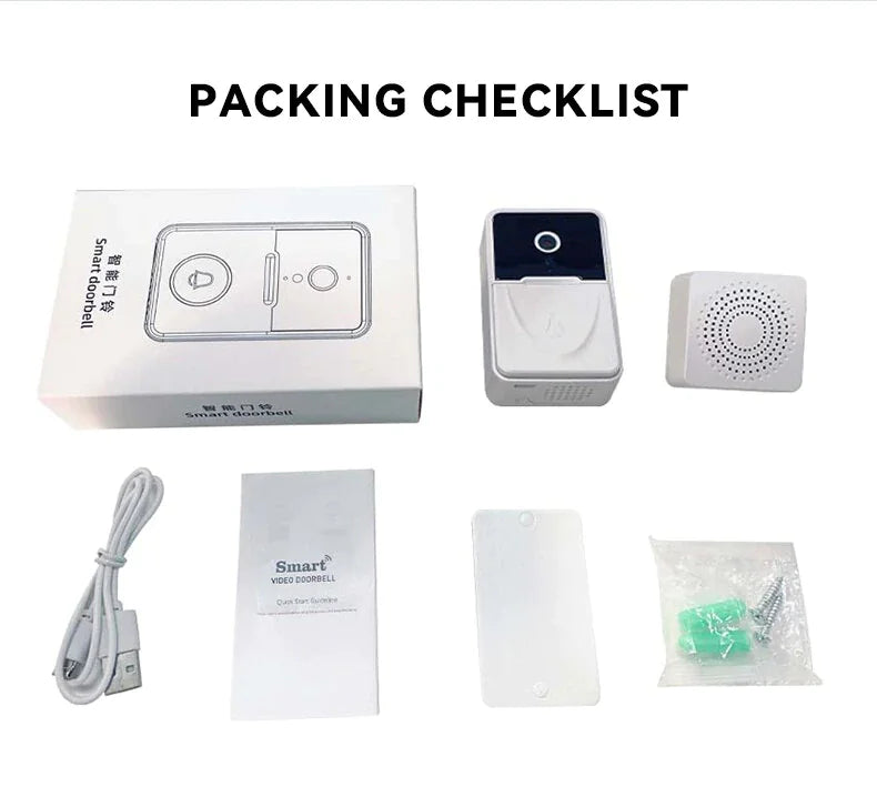 Smart WiFi Video Doorbell 1080P HD Camera - Night Vision Intercom Security System with 166° Wide Angle