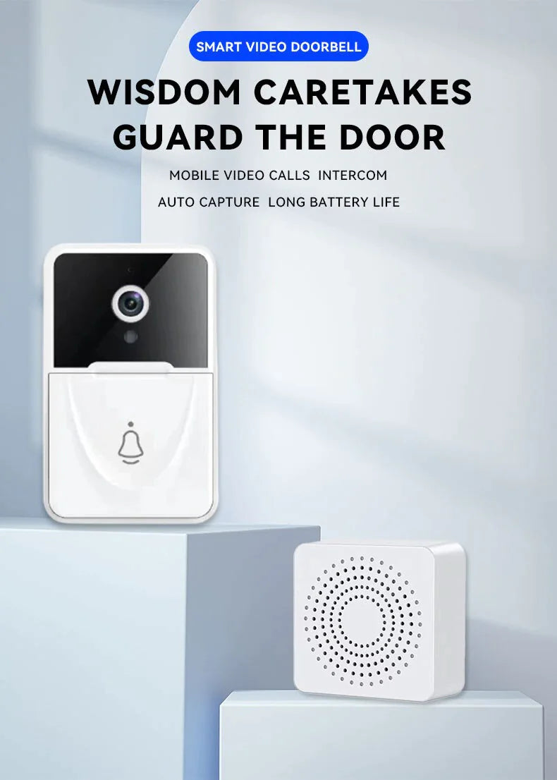 Smart WiFi Video Doorbell 1080P HD Camera - Night Vision Intercom Security System with 166° Wide Angle