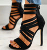 Fluorescent High-Heel Elastic Band Sandals