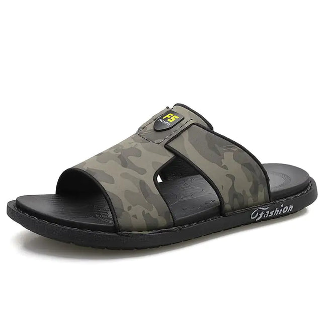 Men's Soft Sole Leather Non-Slip Flip Flops Shoes