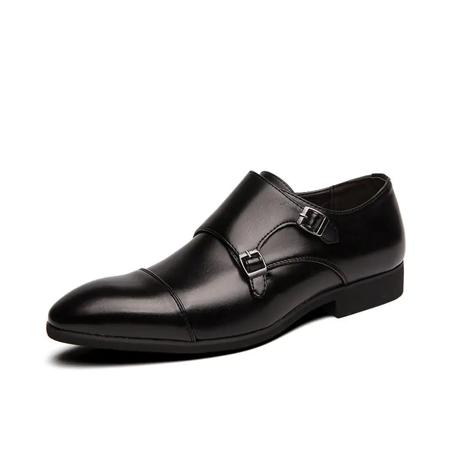 Brown Brogue Leather Dress Shoes for Business Wear